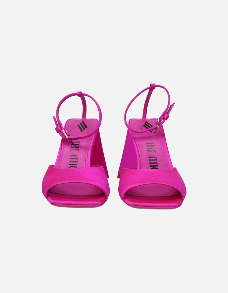 Open Toe Satin Mid Heel Sandals Women - Pink