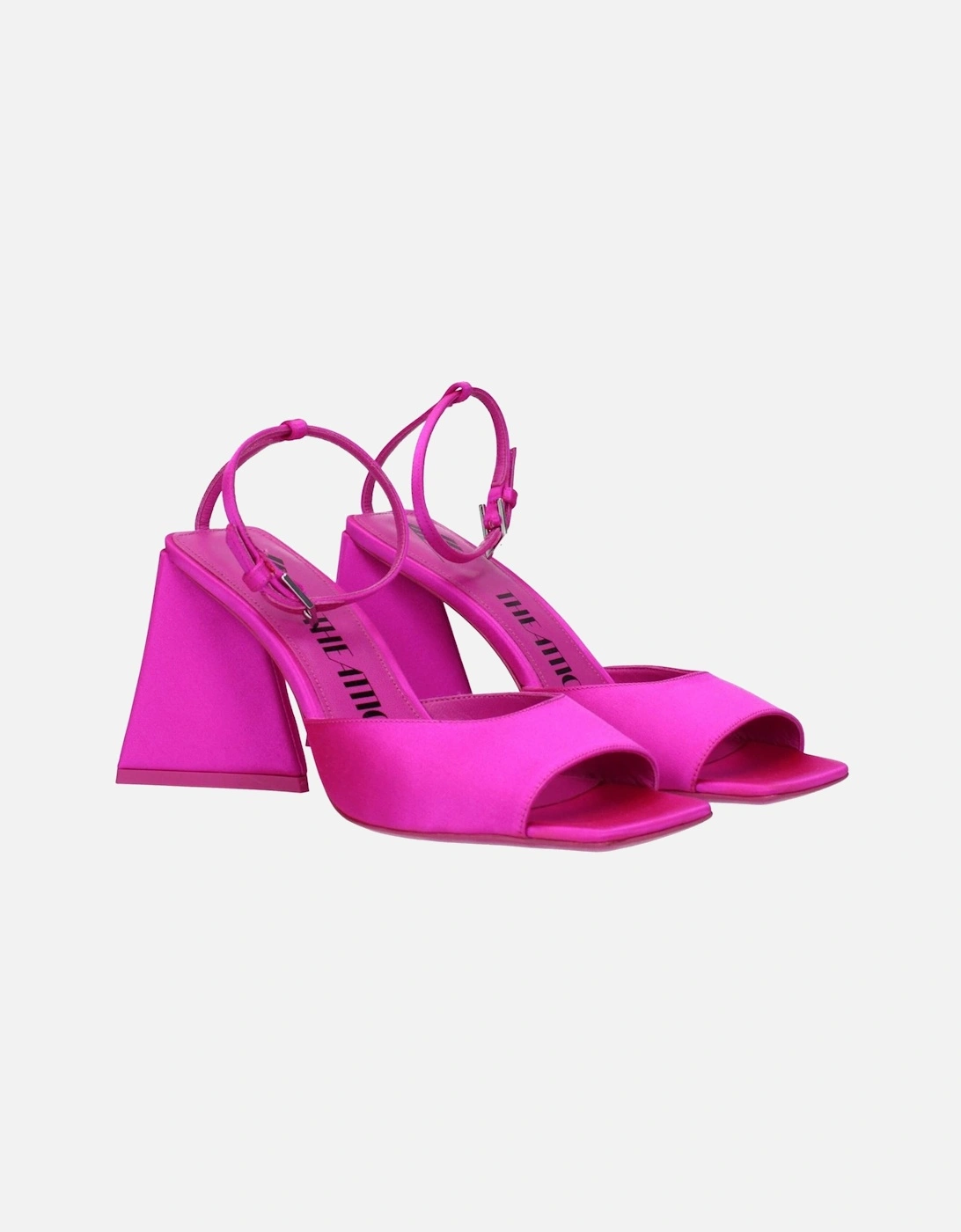 Open Toe Satin Mid Heel Sandals Women - Pink