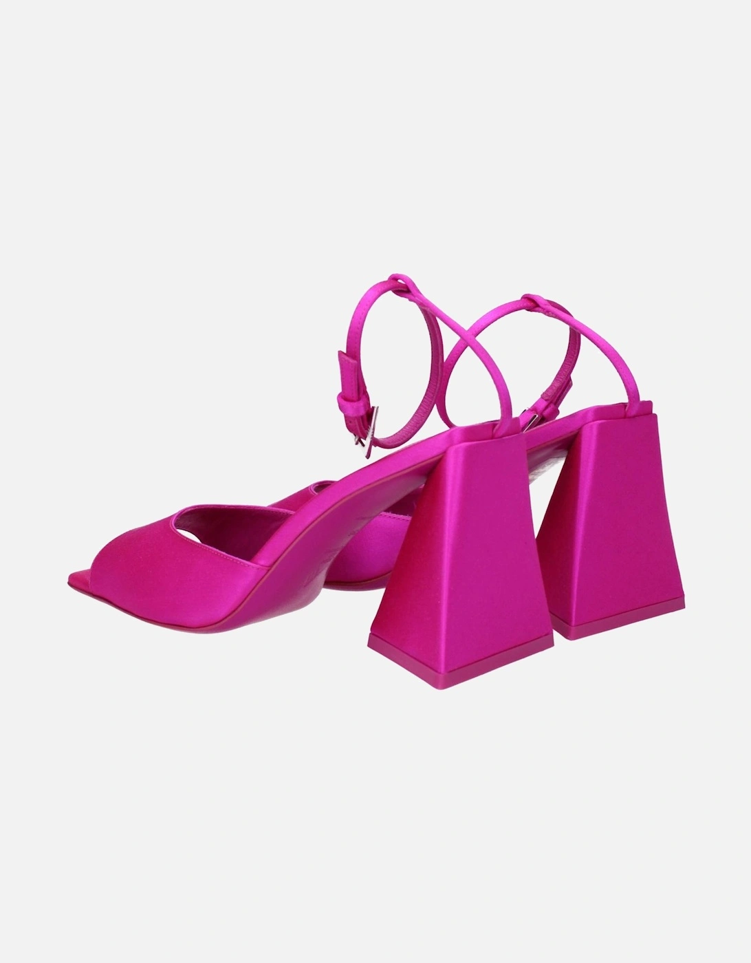 Open Toe Satin Mid Heel Sandals Women - Pink