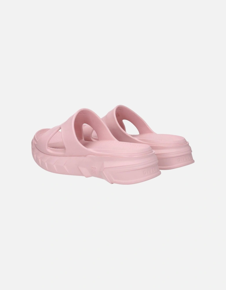 Rubber Mid-Heel Open Toe Clogs Women - Pink Sandals