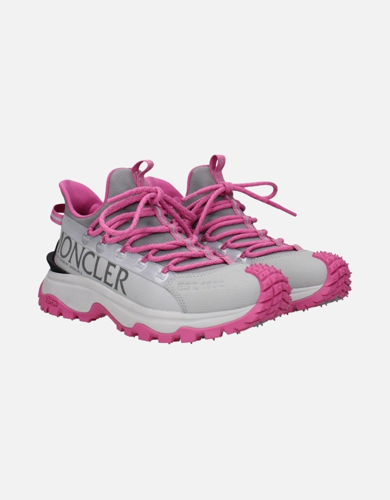 Lace-Up Casual Sneakers with Side Logo Women - Gray