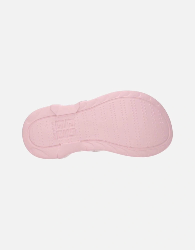 Rubber Mid-Heel Open Toe Clogs Women - Pink Sandals