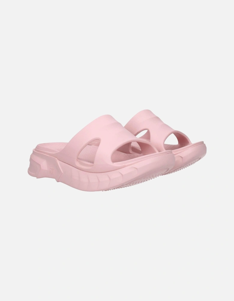 Rubber Mid-Heel Open Toe Clogs Women - Pink Sandals