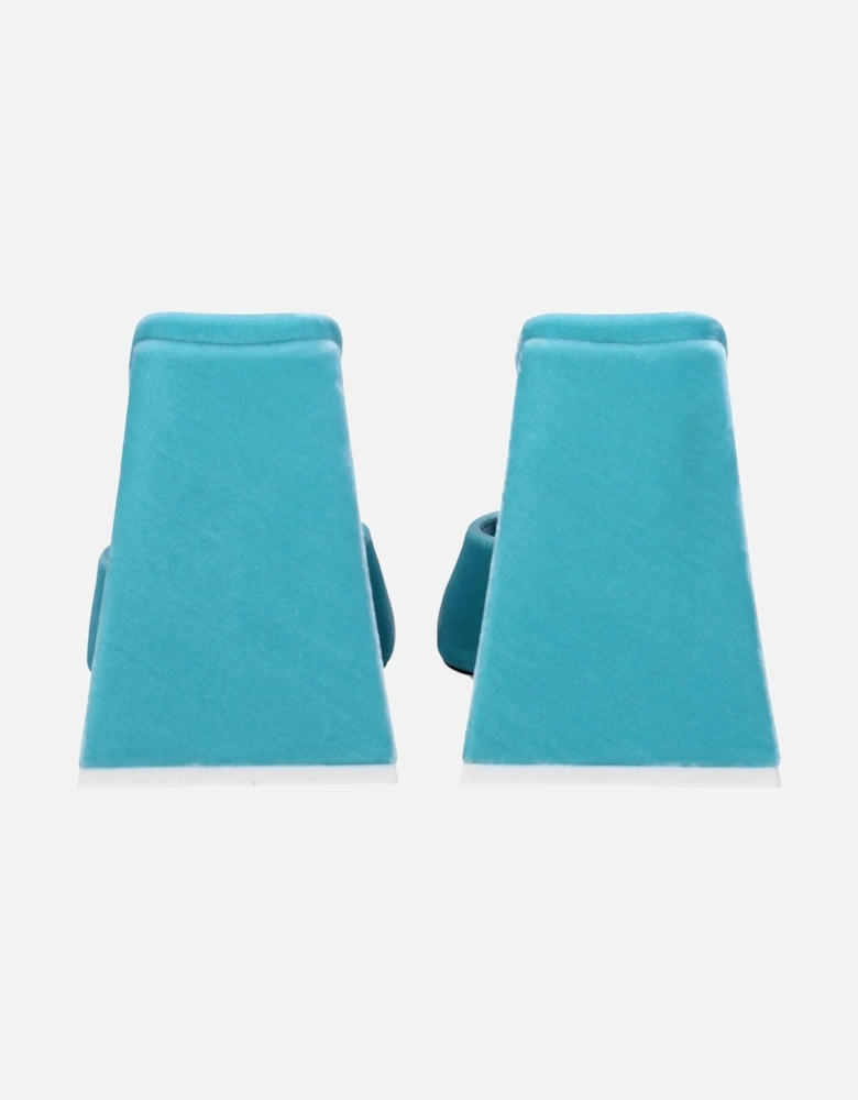 Velvet High Heel Open Toe Sandals Women - Light Blue