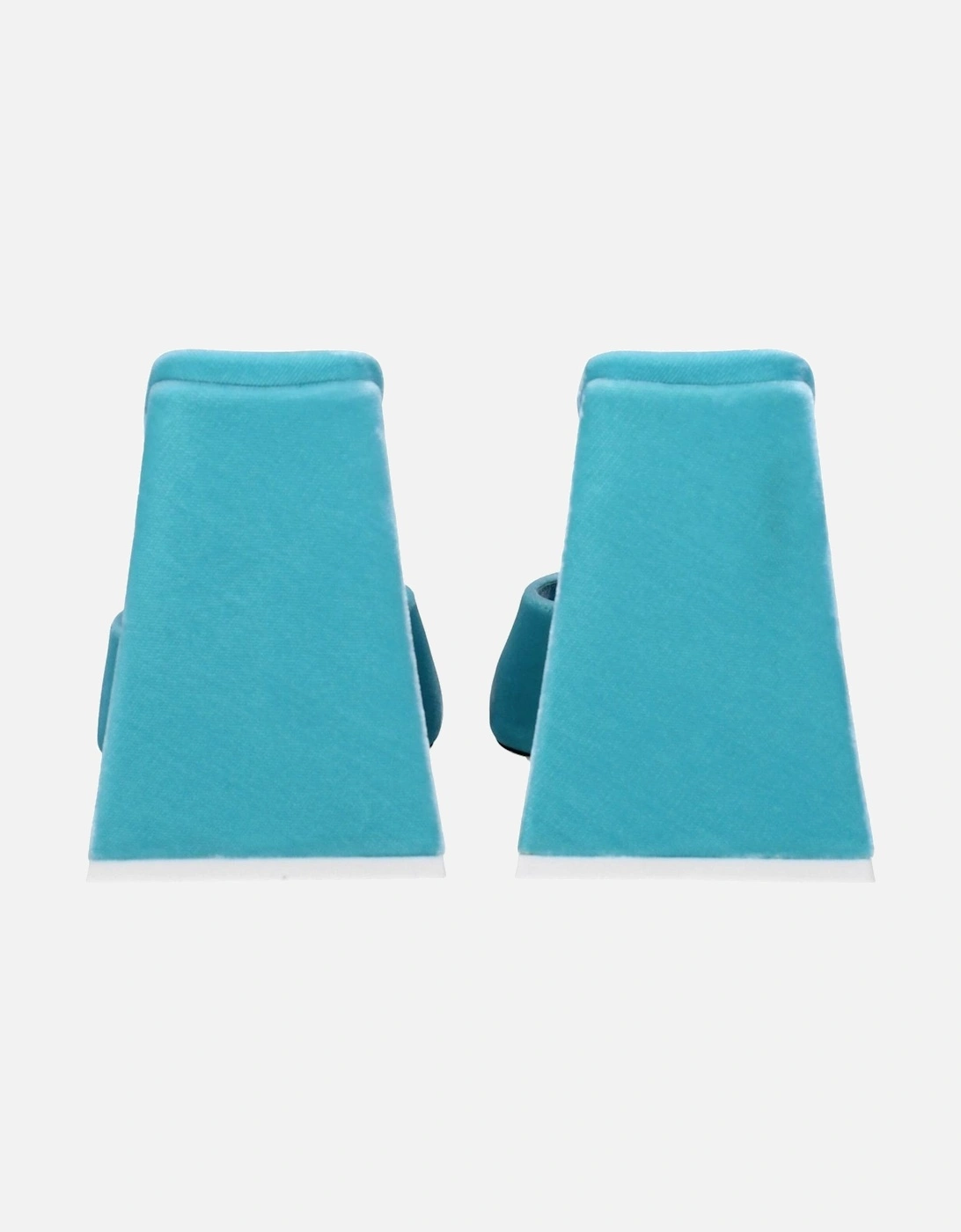 Velvet High Heel Open Toe Sandals Women - Light Blue