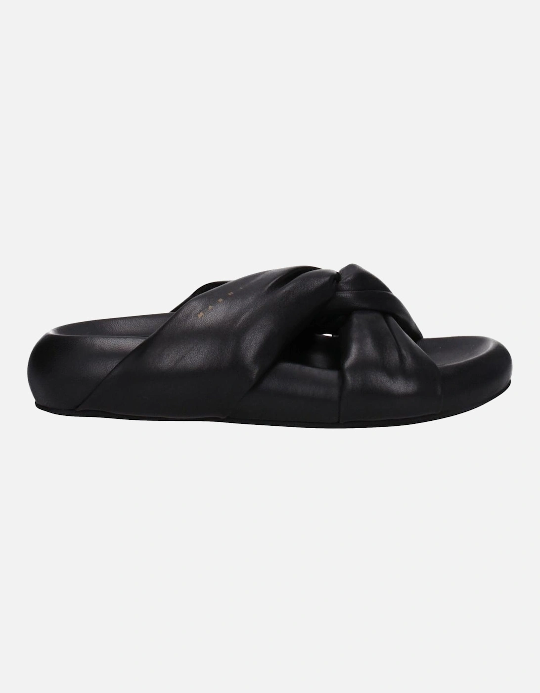 Leather Mid Heel Open Toe Clogs Women - Black Sandals, 5 of 4