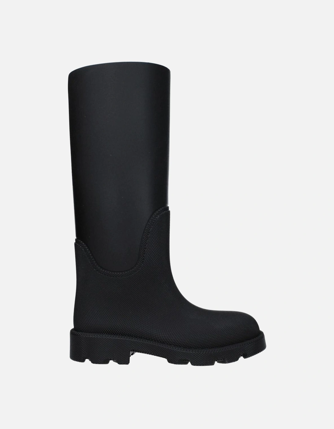 Rubber Casual Mid Heel Boots with Round Toe Women - Black, 6 of 5