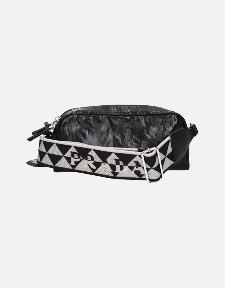 Leather Crossbody Bag with Adjustable Strap Women - Black