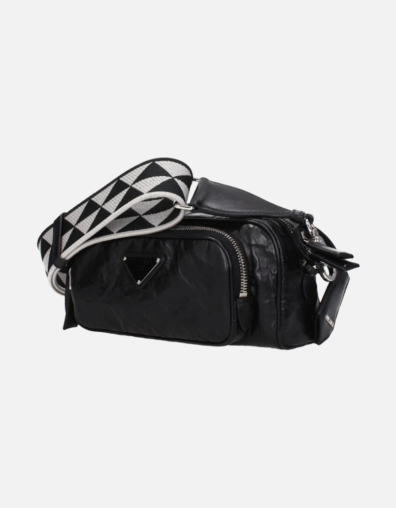 Leather Crossbody Bag with Adjustable Strap Women - Black