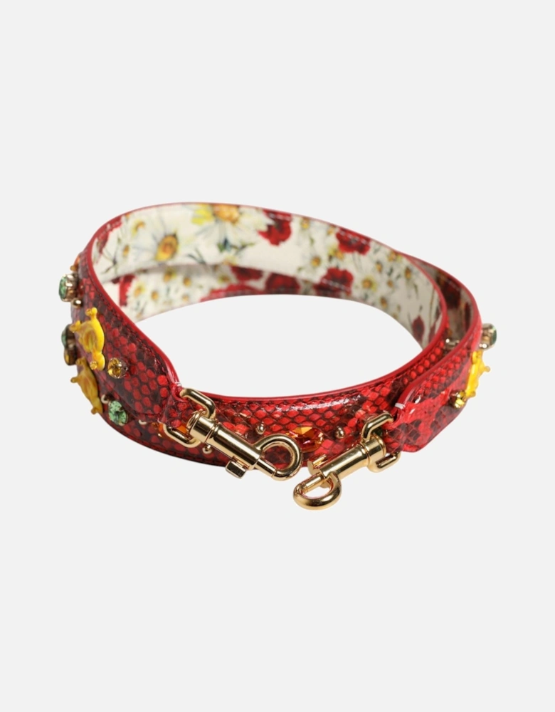 Python Leather Shoulder Bag Strap Women - Multicolor