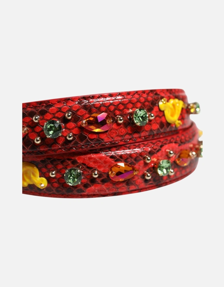 Python Leather Shoulder Bag Strap Women - Multicolor