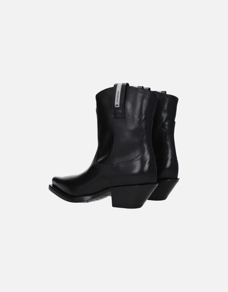 Leather Ankle Boots with Vintage Aged Effect Women - Black