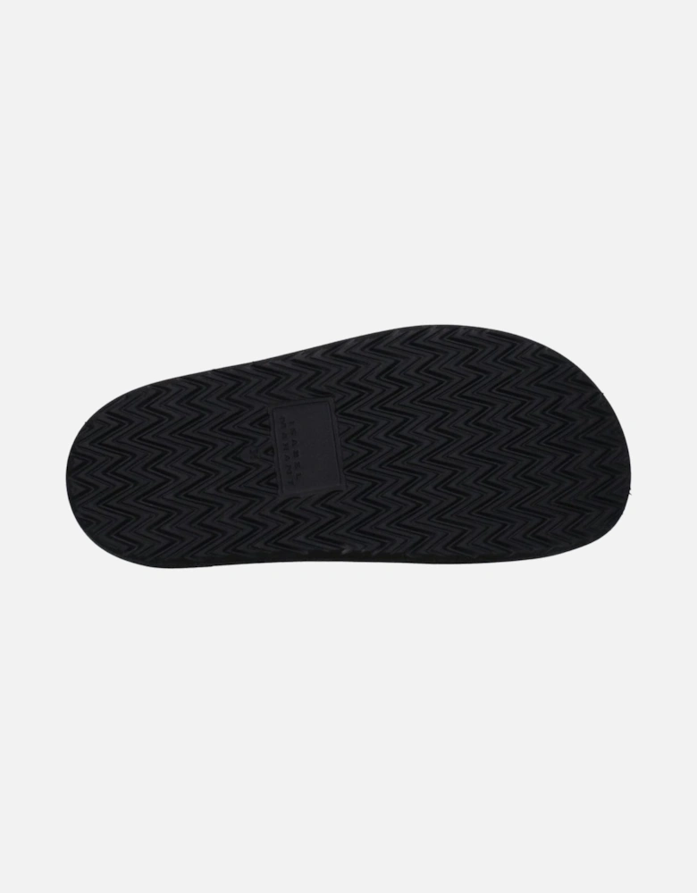 Leather Studded Vintage Slippers with Buckle Closure Women - Black