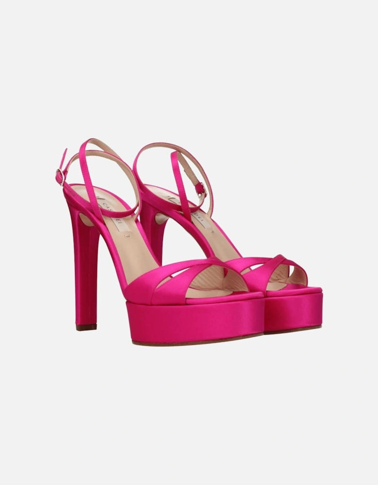 High Heel Satin Open Toe Sandals Women - Pink