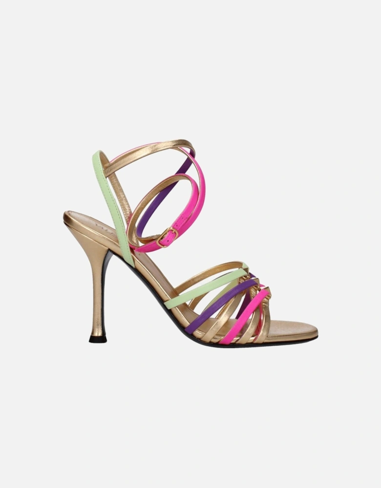 Studded Leather High Heel Sandals Women - Multicolor