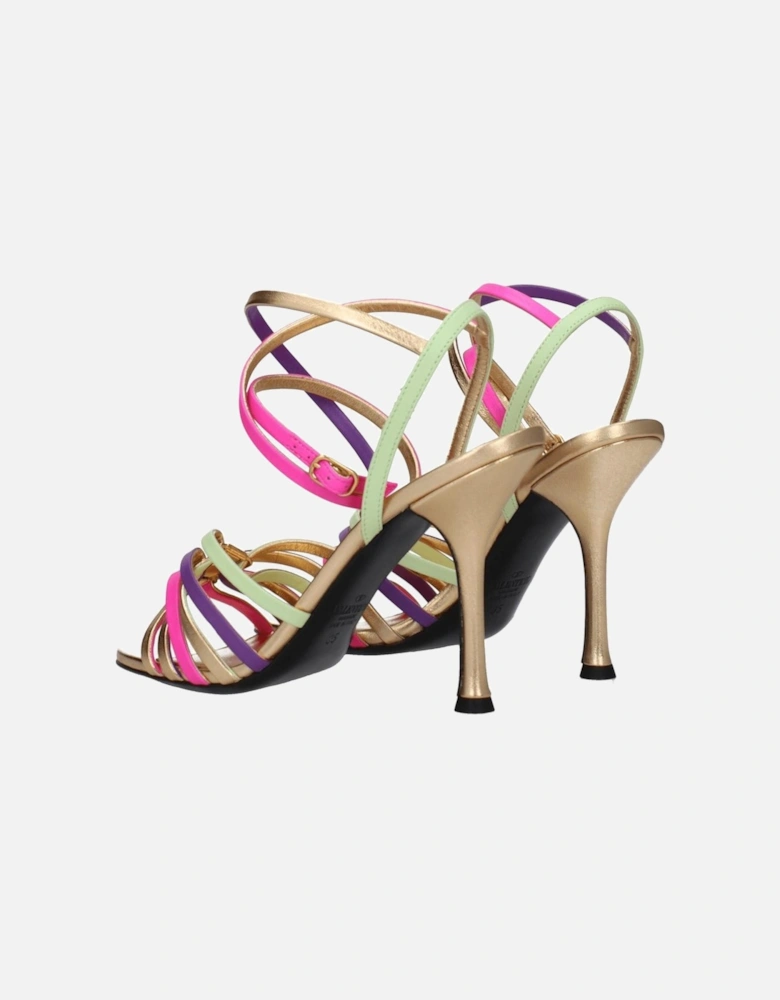 Studded Leather High Heel Sandals Women - Multicolor