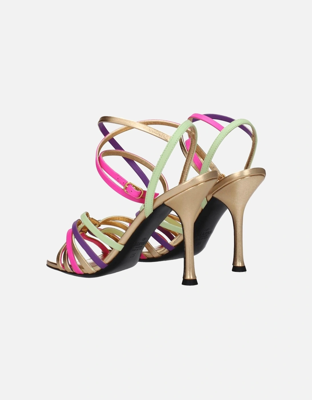 Studded Leather High Heel Sandals Women - Multicolor