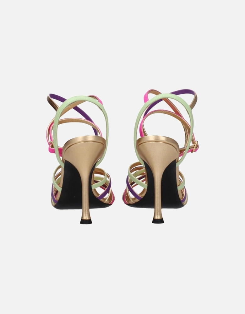 Studded Leather High Heel Sandals Women - Multicolor