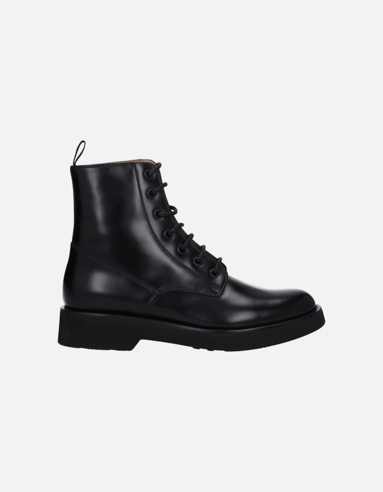 Vintage Effect Leather Ankle Boots Women - Black