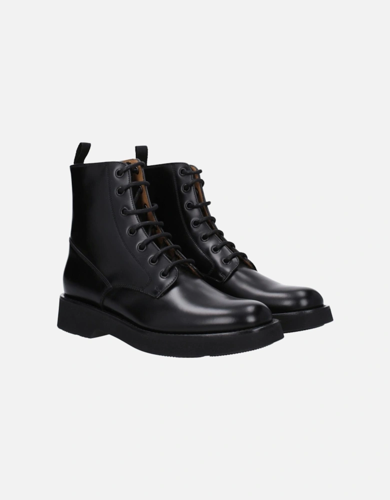 Vintage Effect Leather Ankle Boots Women - Black
