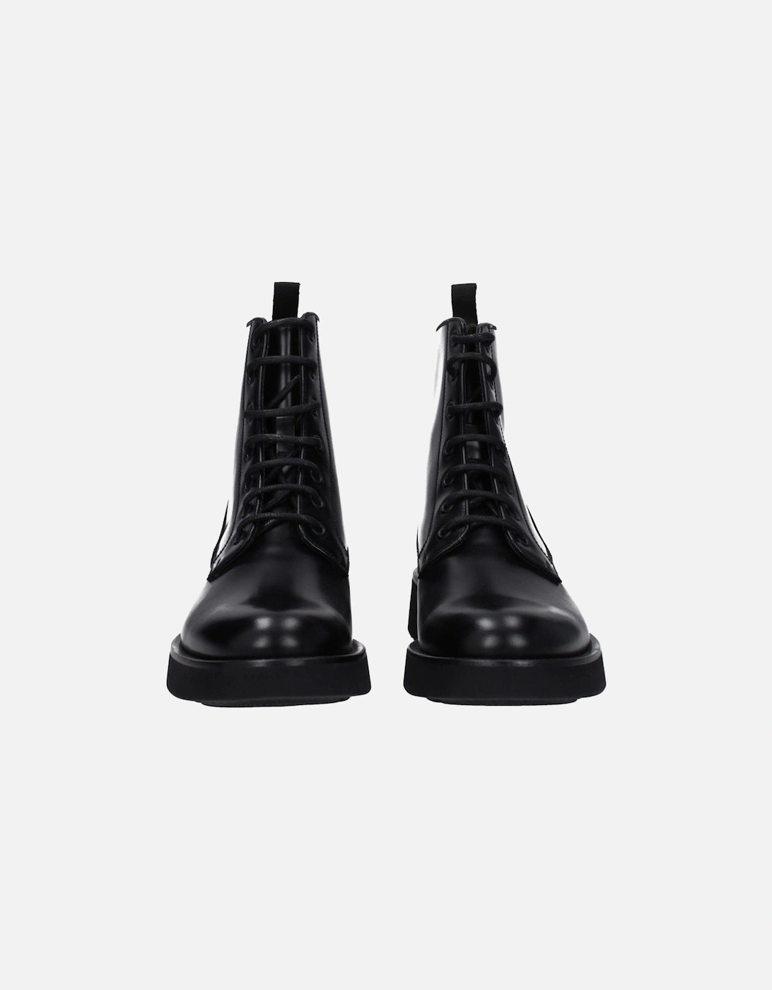 Vintage Effect Leather Ankle Boots Women - Black