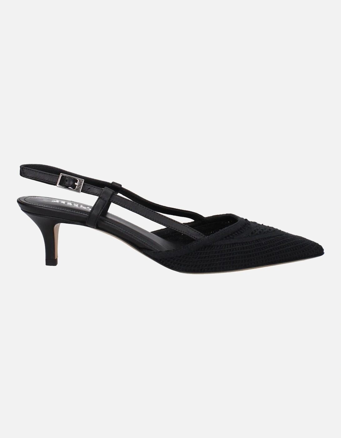 Fabric Mid-Heel Pointy Toe Sandals Women - Black, 6 of 5