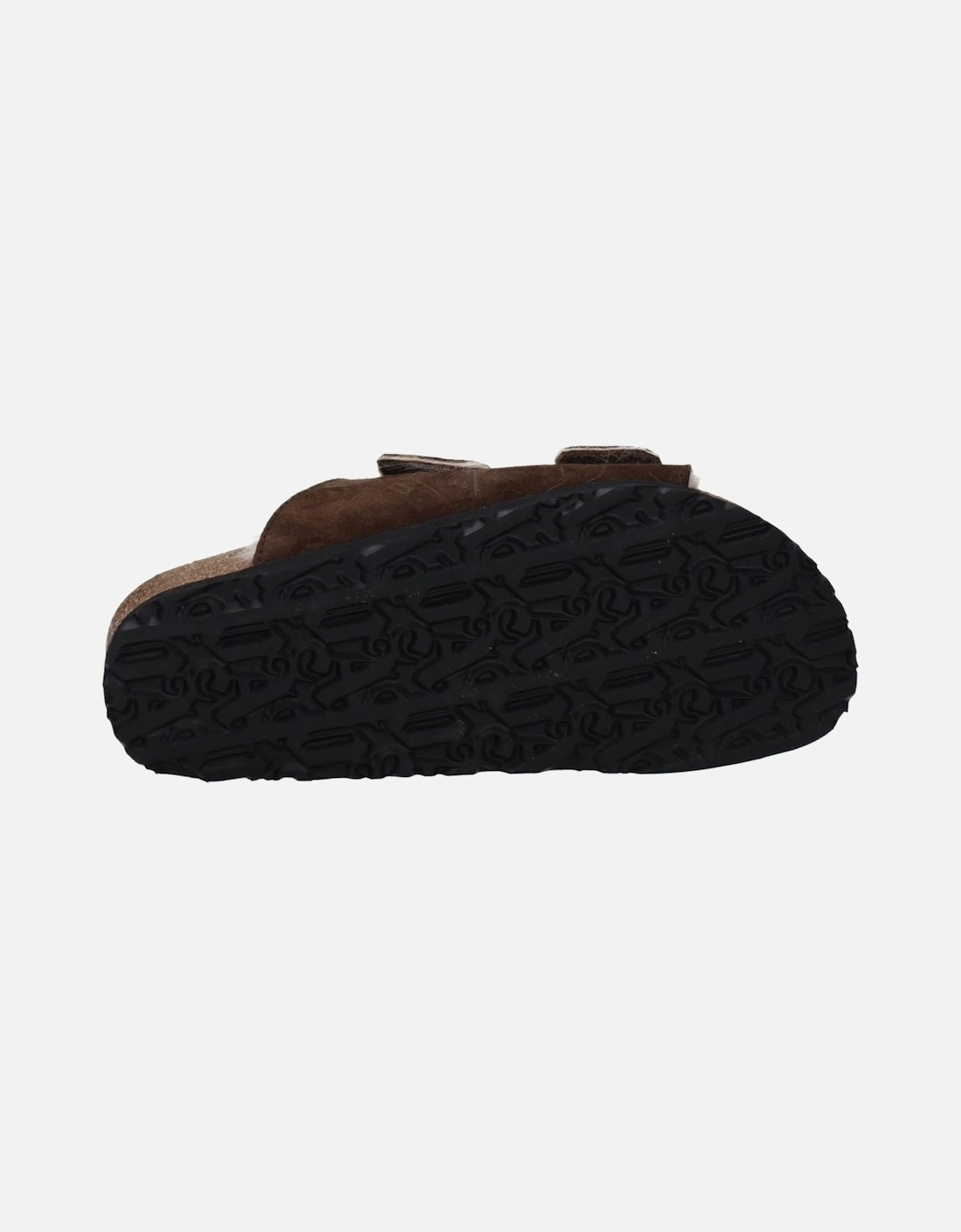 Suede Open Toe Slippers with Logo Women - Brown Sandals
