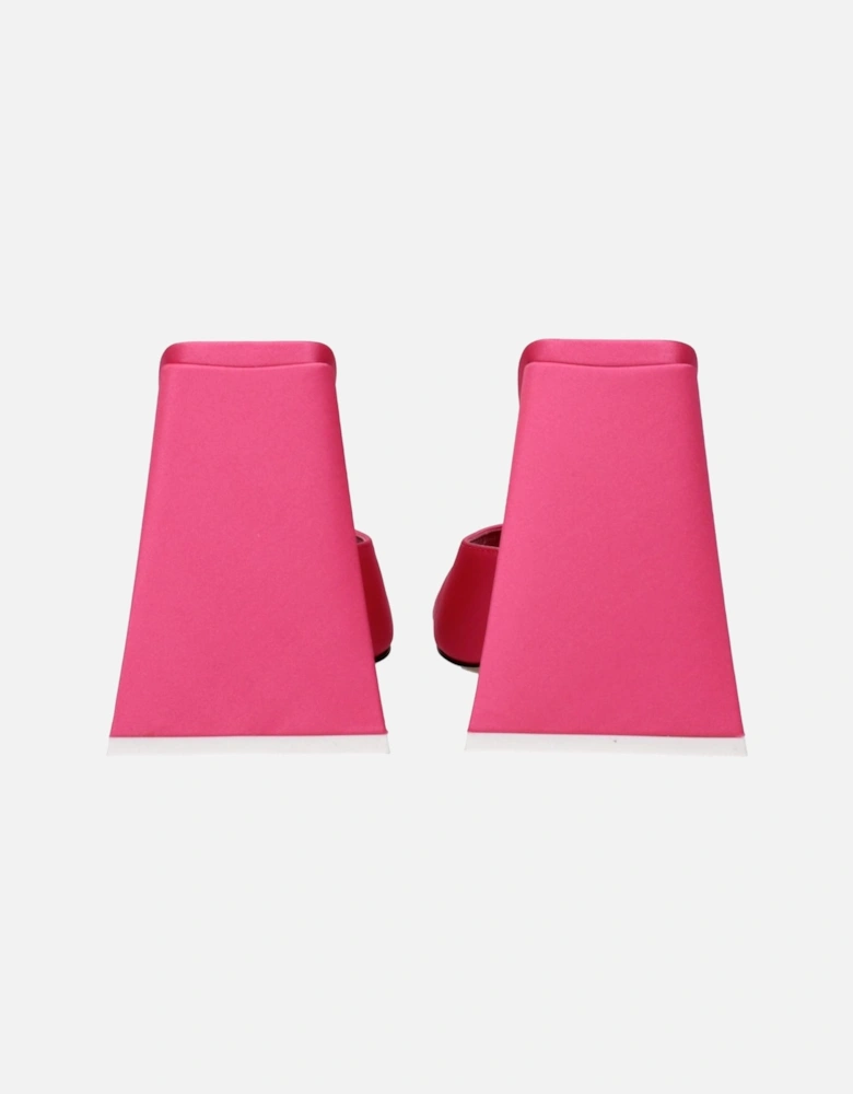High Heel Open Toe Fabric Sandals Women - Pink