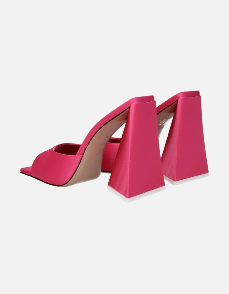 High Heel Open Toe Fabric Sandals Women - Pink