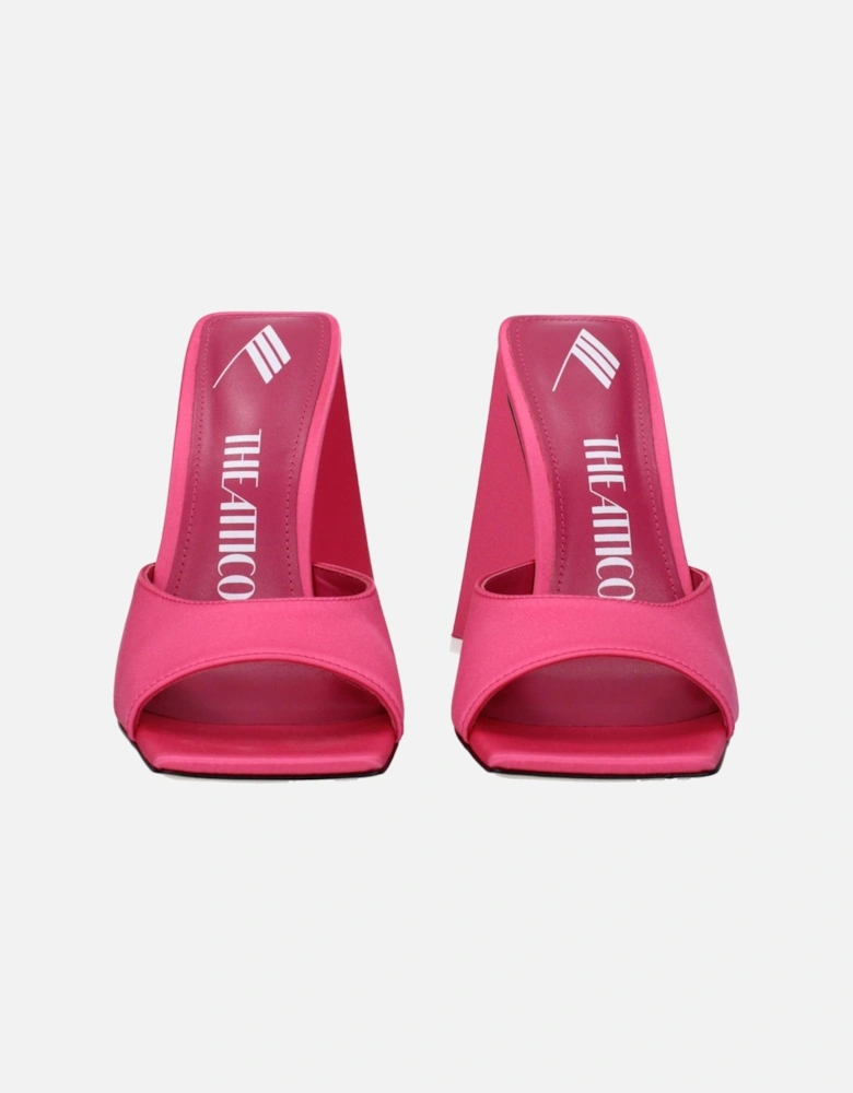 High Heel Open Toe Fabric Sandals Women - Pink