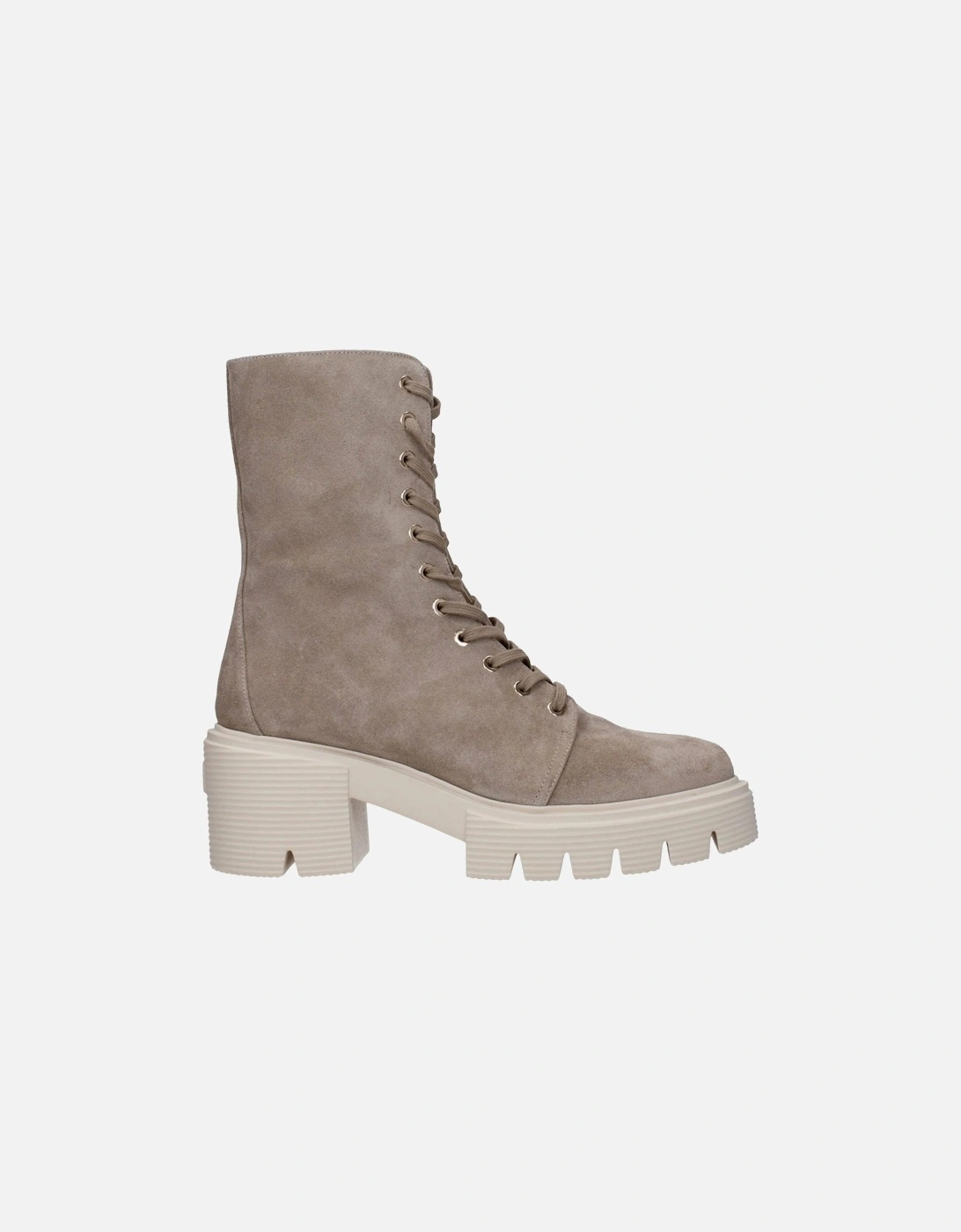 Vintage Suede Lace-Up Ankle Boots Women - Beige, 5 of 4