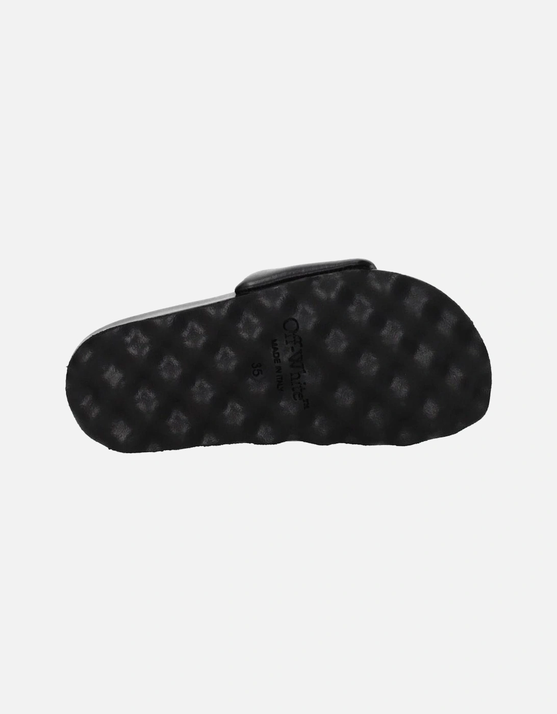 Leather Slippers with Front Logo Women - Black Sandals