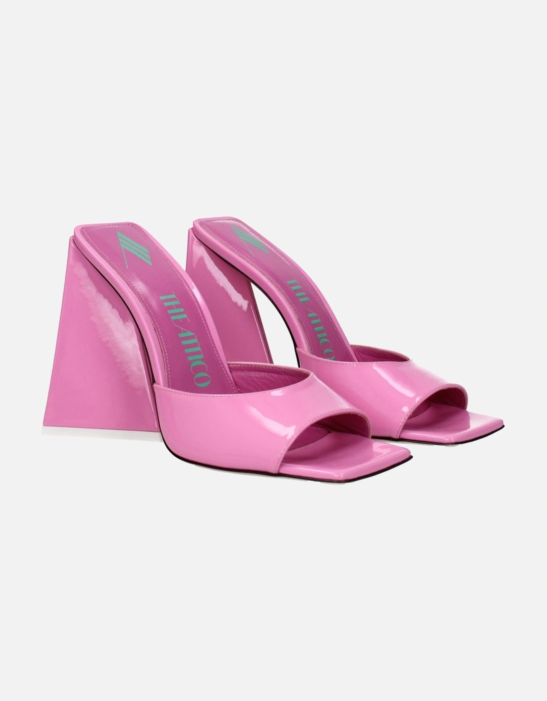 High Heel Patent Leather Sandals with Open Toe Women - Pink