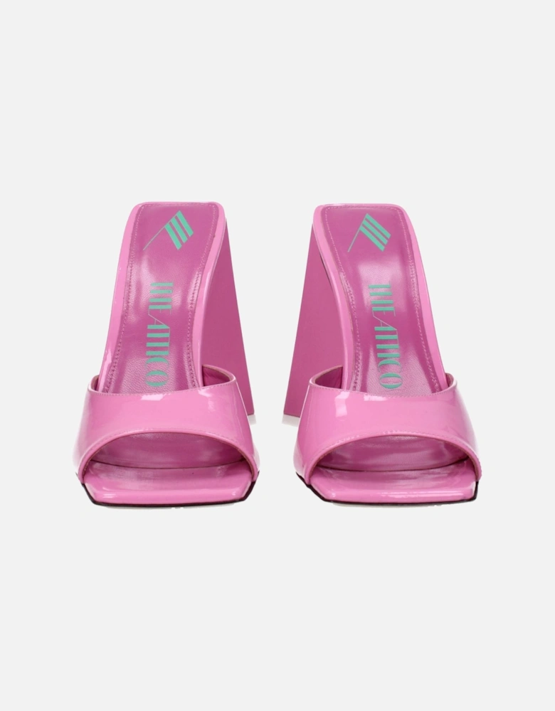 High Heel Patent Leather Sandals with Open Toe Women - Pink