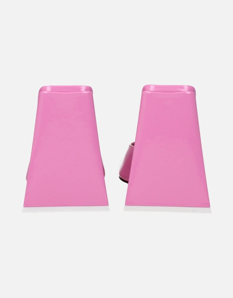 High Heel Patent Leather Sandals with Open Toe Women - Pink
