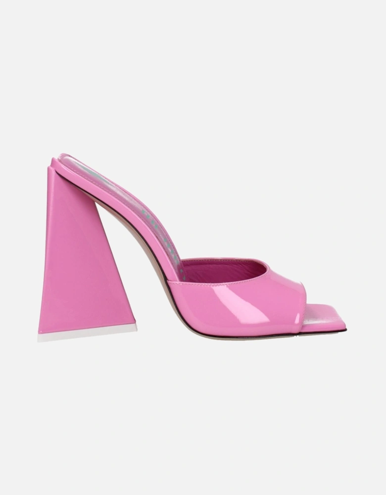 High Heel Patent Leather Sandals with Open Toe Women - Pink