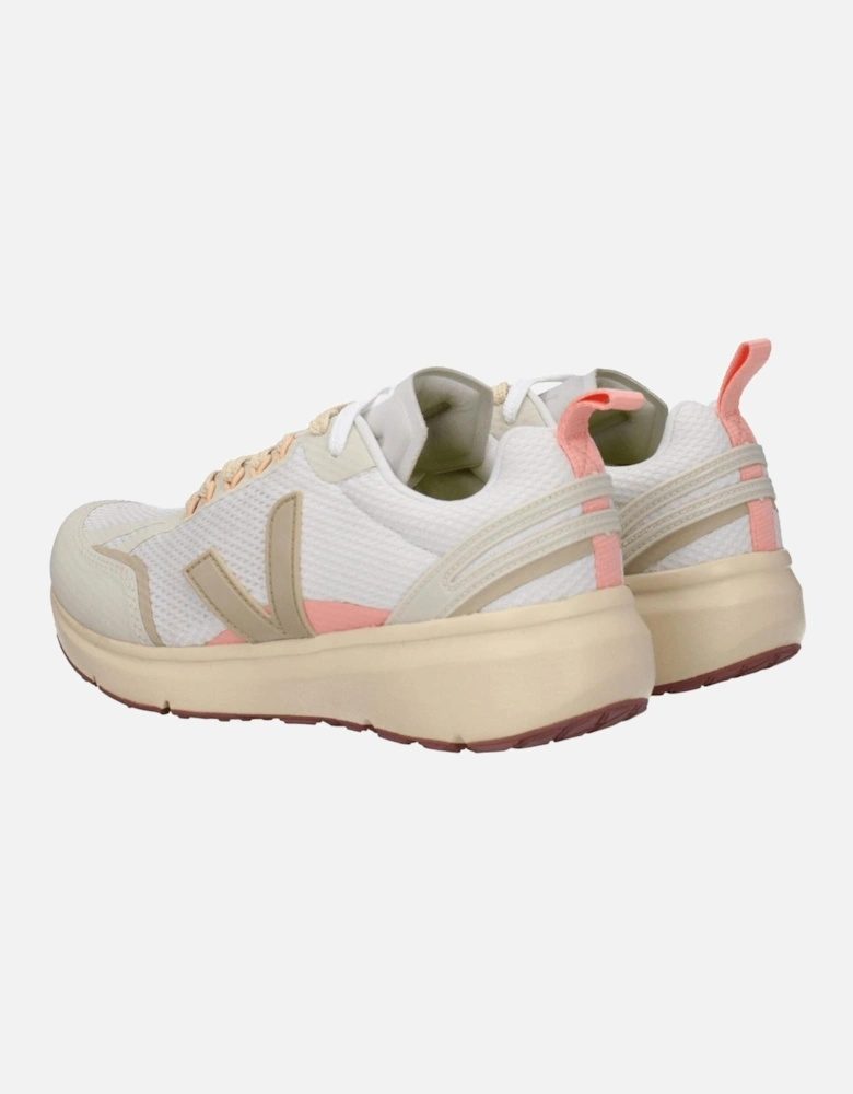 Lace-Up Mid Heel Sneakers with Logos Women - Beige