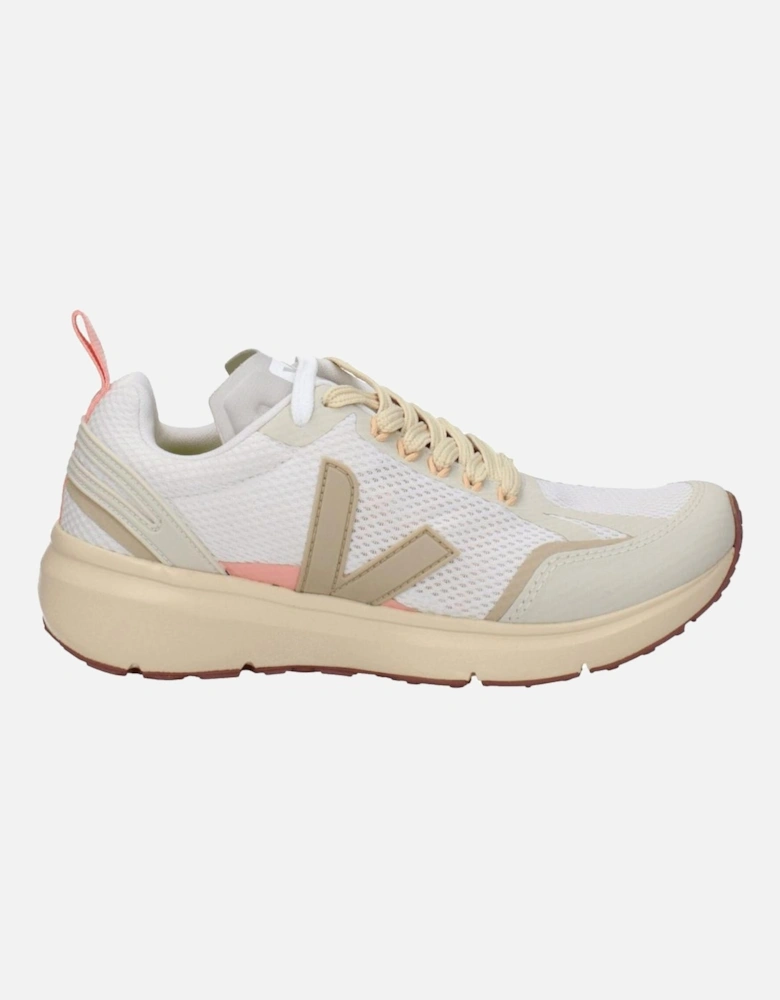 Lace-Up Mid Heel Sneakers with Logos Women - Beige