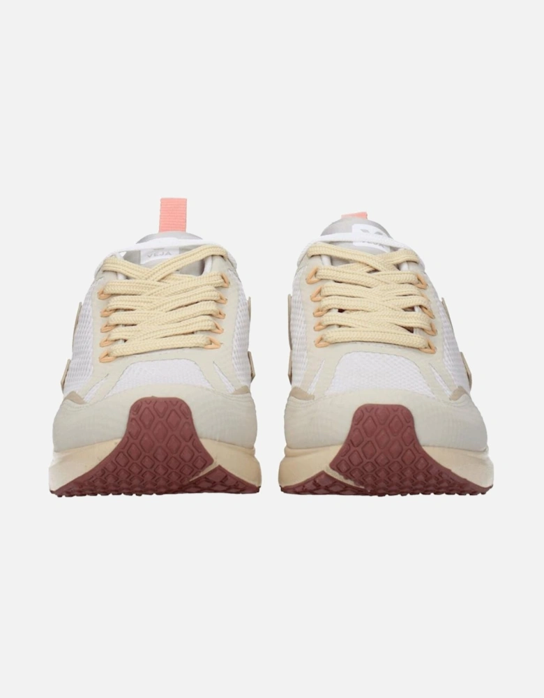 Lace-Up Mid Heel Sneakers with Logos Women - Beige