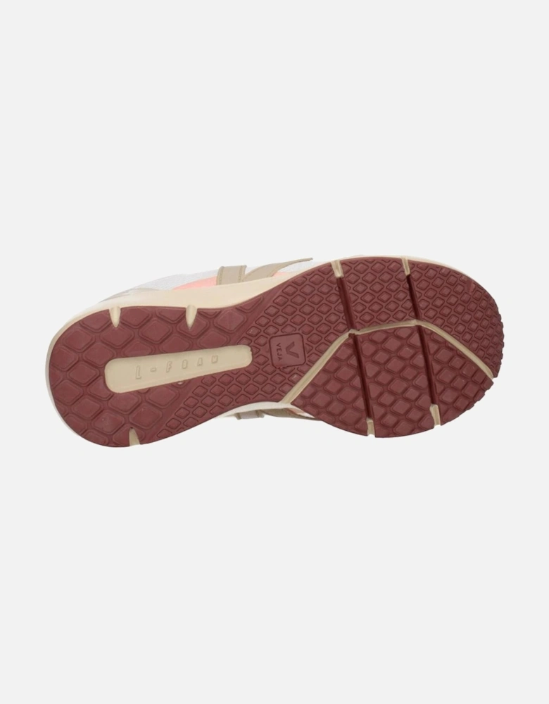 Lace-Up Mid Heel Sneakers with Logos Women - Beige