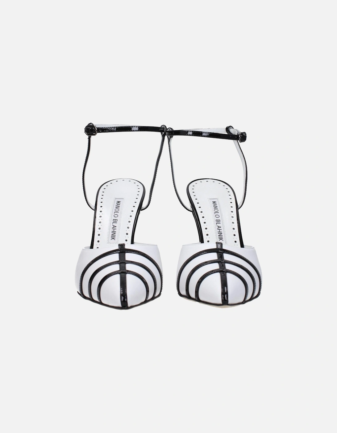 High Heel Pointy Toe Leather Sandals Women - White