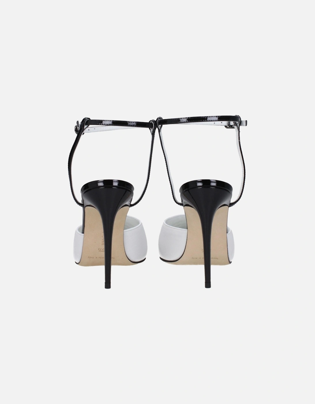 High Heel Pointy Toe Leather Sandals Women - White