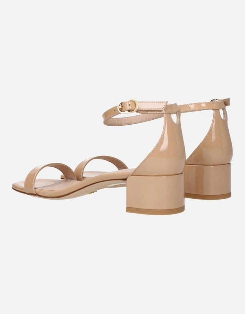 Patent Leather Open Toe Mid Heel Sandals Women - Pink