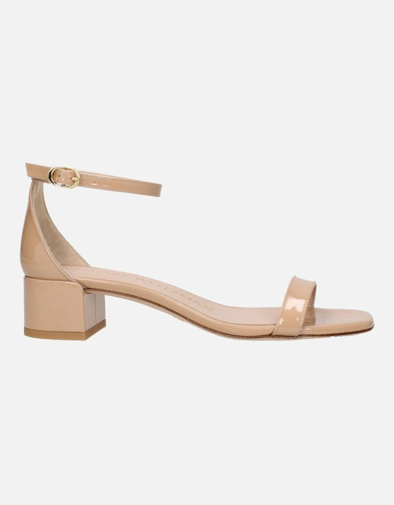 Patent Leather Open Toe Mid Heel Sandals Women - Pink