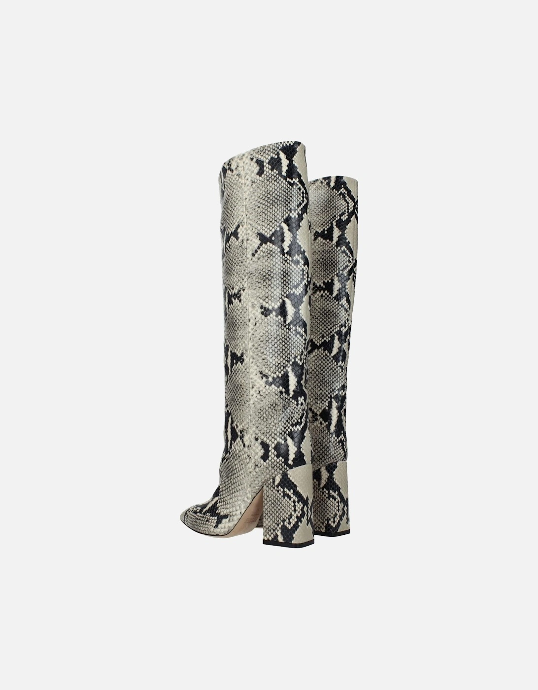 Pointy Toe High Heel Leather Boots Women - Beige
