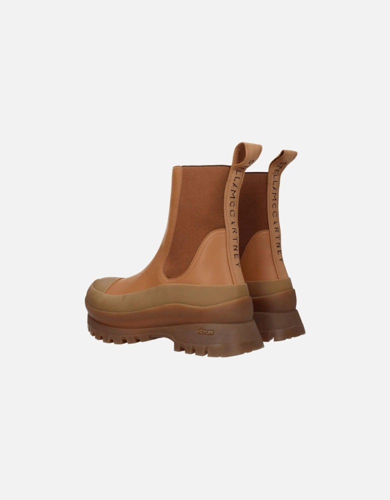 Eco Leather Ankle Boots with Mid Heels Women - Brown