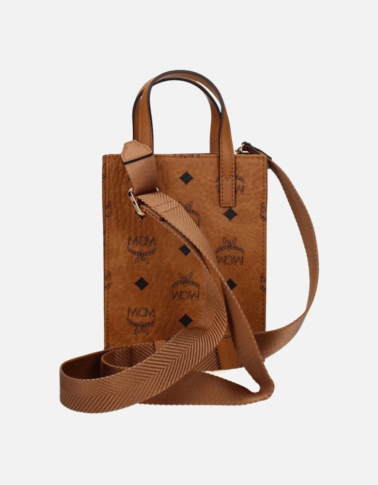 Leather Handbag with Adjustable Shoulder Strap Women - Brown