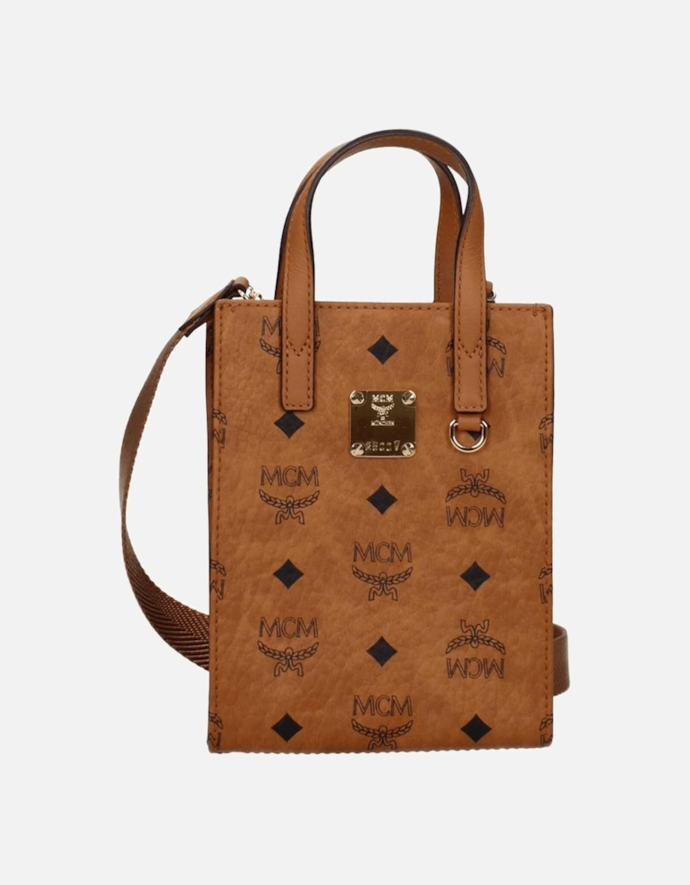 Leather Handbag with Adjustable Shoulder Strap Women - Brown