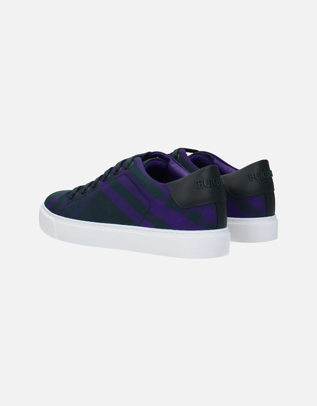 Check Leather Sneakers with Lace-up Closure Women - Green