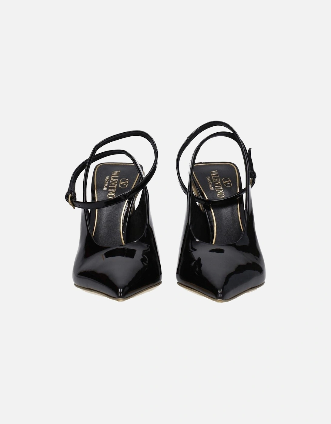 Patent Leather High Heel Sandals with Buckle Closure Women - Black